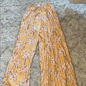 Yellow, flowy pants